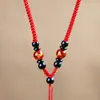 Cordón Tejido Hecho a Mano de Oro y Jade para Colgante de Mujer, Cordón para Collar con Colgante de Ágata de los Doce Signos del Zodiaco para Hombre