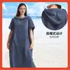 Poncho de Toalla de Baño de Microfibra de Secado Rápido, Bata de Cambiar de Felpa, Poncho de Playa Cálido para Surfear y Nadar para Adultos