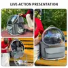 Mochila Transparente de Doble Hombro para Gato, Mochila Plegable Grande de Gran Capacidad para Exteriores, Mochila Espacial Transpirable Portátil para Gatos Mascotas