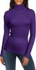 Camiseta Base de Punto de Cuello Alto para Mujer de Comercio Exterior Europeo y Americano, Suéter Pulóver Cálido, Sexy, Ajustado, a la Moda