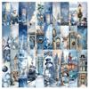 30 Marcapáginas Azules Navideños Transfronterizos Decoración de Libros DIY Tarjeta de Anotación de Lectura para Estudiantes Marcapáginas de Papel Venta al por Mayor