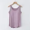 Chaleco Modal de Estilo Nuevo de Verano con Almohadillas en el Pecho para Mujer, Color Sólido, Corte Holgado, Adelgazante, Tallas Grandes, Top para Casa