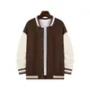 Ropa de hombre estilo béisbol, colección otoño/invierno, chaqueta deportiva y casual estilo americano de corte holgado con cuello alto, chaqueta bomber de color liso