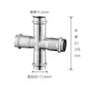 Acero Inoxidable 304 Conector de Tubería de Agua de Cuatro Vías Cruz de Cuatro Vías Tridimensional Conector de Cuatro Vías de Diámetro Igual