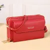 Bolsa Popular para Celular 2026 Novo Modelo Bolsa para Celular com Três Zíperes Carteira Longa para Mulheres Carteira de Grande Capacidade Bolsa Transversal