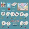 Traje de leque laqueado laque especial para leque redondo saco de material DIY pintura de grafite para jardim de infância brinquedos educativos feitos à mão para crianças