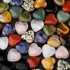 Amazon Transfronteiriço 20mm Multimaterial Coração de Pêssego Pedra de Cristal Pedra Natural Artesanato de Pedras Preciosas Artesanato de Enfeites em Forma de Coração