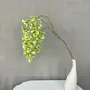 Flor artificial de jazmín de 3 pétalos, flor falsa colgante, decoración para accesorios de fotografía de bodas en morado, azul, rosa y verde