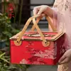 Caja de Regalo de Pasteles de Luna del Festival del Medio Otoño 2026, juego de 8 piezas, caja de regalo de tela de imitación de bambú de alta gama, caja de embalaje para pasteles de luna, caja vacía
