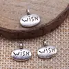 10X10MM 0,7g Multicor Retro DIY Liga Acessórios Letra Inglesa Desejo Etiqueta Pequena Pingente