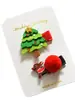 Feliz Navidad Dulce Color Caramelo Estilo Coreano Acrílico Muñeco de Nieve Árbol de Navidad Set de Pasadores para el Cabello de Malla con Lentejuelas para Niños Venta al Mayoreo
