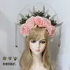 Bolsa de Materiais para Coroa Vintage Rococó DIY Show de Vestidos Adereços Exagerados Adereço de Cabeça Preto Bolsa de Acessórios Feita à Mão