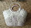 Bolsa de Paja con Encaje de Hoja de Maíz Bolso de Hombro Portátil Bolso de Moda para Mujer Bolso de Playa para Vacaciones de Verano