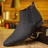Zapatos Casuales de Cuero para Hombre Tallas Grandes Transfronterizos Nuevos de Caña Alta para Exteriores de Gama Alta Puntiagudos de Moda Versátiles Slip-On Estilo Moderno
