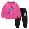 Conjunto de Roupas Infantis Transfronteiriças Novo Primavera e Outono 2026: Conjunto de Moletom e Calça Longa Infantil Duas Peças, Roupa de Algodão para Bebê com Manga Longa para Exportação