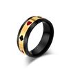 Anillo de acero inoxidable giratorio con diseño de naipes de personalidad transfronteriza para aliviar la ansiedad y la descompresión, joyería de mano de acero de titanio.