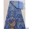 Vestido Estilo Francês com Bordado Pesado de Miçangas, Tecido de Renda para Casamento, Tecido de Renda com Lantejoulas para Noivas