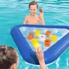 Red Inflable de Voleibol Extra Grande Portería Flotante de Fútbol Acuático Portería de Waterpolo Aro de Baloncesto Juguete de Bolos Cruzado