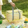 Bolsa de Piquenique para Acampamento ao Ar Livre, Bolsa Térmica Espessa de Grande Capacidade, Cesta de Piquenique Dobrável, Tapete de Piquenique, Lancheira Portátil, Bolsa Térmica