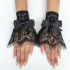 Guantes de Encaje sin Dedos Estilo Retro Y2K Accesorios de Novia para la Noche Invierno 2025