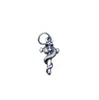 Colgante de Cruz de Serpiente de Plata de Ley S925 Colgante de Pulsera de Serpiente Auspiciosa del Año de la Serpiente Accesorios para Pulsera de Cuerda Trenzada DIY