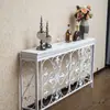 Mesa consola de entrada contra la pared, Gabinete estrecho para pasillo, Cubierta decorativa para radiador estilo americano, Estante de almacenamiento decorativo