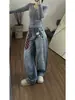 Calça Jeans Scimitar com Estampa de Gravata 3D para Mulheres, Novo Estilo Verão 2026, Calça Larga Reta Solta, Calça Longa