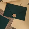 Envelope Verde Escuro Texturizado, Espessado com um Toque de Luxo, Cartão de Cumprimentos, Convite com Selo de Cera, Papel de Carta Vintage para Escrever Cartas de Amor