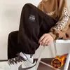 Calça jogger de veludo cotelê masculina para outono e inverno, com cós elástico, forrada com fleece, espessa, corte solto, calça comprida casual para homens