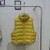 Chaleco Acolchado de Canalé Amarillo para Mujer 2025 Nuevo Estilo Coreano Simple Petite Cuello Alto 90 Chaleco Chaqueta de Plumón de Pato Blanco