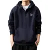 Sudadera con capucha y media cremallera de peso pesado italiano para hombre, estilo Primavera y Otoño 2026, Marca de tendencia retro americana, Top casual holgado