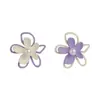 Novos Brincos de Flor Dopamina com Recorte Assimétrico Colorido Contrastante Design Doce de Nicho Ins Coreano Brincos de Verão