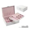 Caja de Joyería Personalizada Transfronteriza Almacenamiento de Pendientes Pulsera Empaque Caja de Regalo para Joyería Caja de Joyería de Doble Capa de Piel de PU