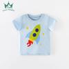 Camiseta de manga corta con estampado de dibujos animados para niños, ropa para niños al por mayor, camiseta de cuello redondo para niños, verano, estampado europeo y americano de unicornio