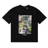Camiseta de Manga Corta de Alta Calidad Rhude Diamante Color Sólido Estampado de Letras para Hombre y Mujer, Nueva de Verano 2024