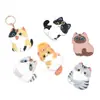Portatarjeta de Acceso Temático de Gato, Alto Valor Estético, Lindo Diseño de Gato Calico Naranja, Llavero de Cuero, Compatible con Rastreador, Regalo Creativo