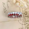 El más vendido en Europa y América, anillo de eternidad de diamante en forma de corazón, diseño entrelazado bicolor, totalmente incrustado con circonia, joyería versátil