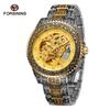 Nuevo reloj mecánico automático forsining de estilo europeo y americano para hombre, informal, con huecos, retro y tallado.