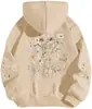 [Código Europeo Transfronterizo] Sudadera con Capucha Estampado Floral para Mujer Sulayesh Estética Retro Patrón de Flores Deporte