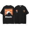 Camiseta unisex holgada informal de manga corta con estampado de logotipo retro de RHUDE para primavera y verano de 2024