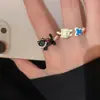 Anillo Abierto Lindo de Gato Mascota para Mujer, Estilo Nuevo, Divertido Anillo de Dedo Índice de Animal de Dibujos Animados, Anillo de Diseño Único