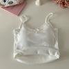 Camisola de Encaje Gris Pure Desire para Mujer con Cinturón, Almohadilla para el Pecho, Uso Interior, Uso Exterior, Diseño Corto Ajustado con Sentido Nicho para Mujer