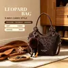 Bolso de hombro de moda nuevo para otoño 2026 transfronterizo, bolso cruzado retro con estampado de leopardo, bolso tote tipo cubo moderno para el día a día