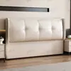 Mesa de Cabeceira de Chão Leve de Luxo 2024 Modelo Novo Moderno com Painel Traseiro Simples de Madeira Maciça, Almofada Macia Ultrafina, Reforçada