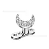 Clavo para Piercing Subcutáneo de Aleación de Titanio F136 con Rosca M1.2, Base Tachonada de Circonita, Joyería para Piercing de Clavícula