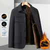 Venda Direta da Fábrica Atacado Jaqueta Quente de Inverno para Homens, Jaqueta de Lã Chenille Espessa com Forro de Fleece e Gola Alta, Casaco de Algodão de Vovô