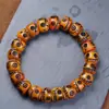 Xizang Hueso de Yak Tallado Sonriente A- Dang Pulsera de Mano Estilo Xizang Wen Jugar Huang Caishen Accesorios Pulsera