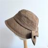 Sombrero de Pescador con Lazo de Diseño para Mujer, Sombrero para el Sol al Aire Libre, Sombrero Protector Solar Transpirable, Sombrero de Sol Combinable Tipo Cubo Waffle