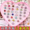 Anillo para Niñas Anillo de Gema de Diamante Juguete para Niña Anillo Rosa Joyero de Princesa Joyería de Cristal