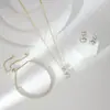 Set de Collar y Pulsera de Cobre Incrustado con Circonita de Amazonia Transfronterizo con un Diseño Versátil, Adecuado para Fiestas de Baile y Joyería Femenina